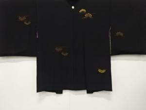 大正ロマン　漆　笠松模様織り出し　一つ紋羽織